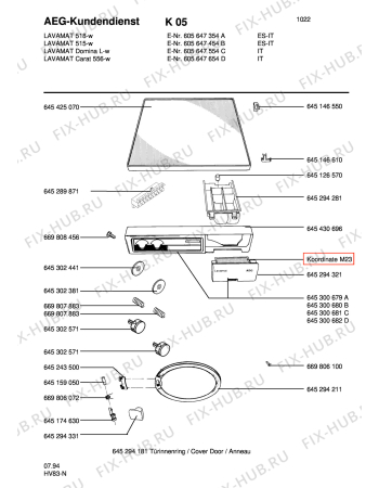 Схема №2 LAV505   W с изображением Указатель для стиралки Aeg 8996453024417